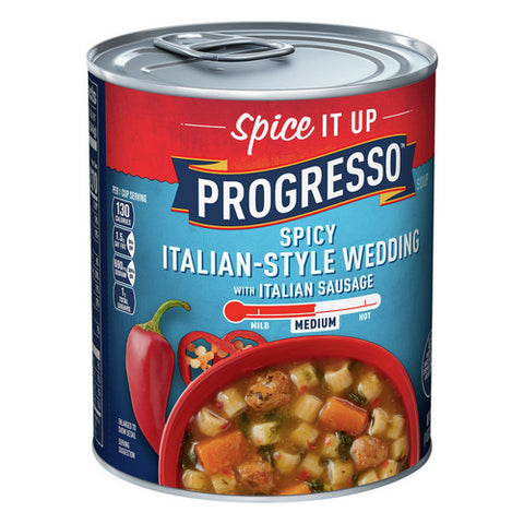 Progresso, Spicy Italian Style Wedding Soup With Italian Sausage Medium, 18 Oz (Case Of 12)