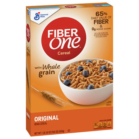 Fiber One, Original Bran Breakfast Cereal, 19.6 Oz (Case Of 6)