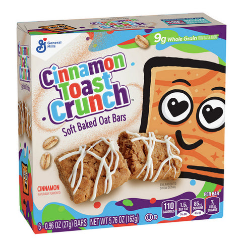 General Mills, Cinnamon Toast Crunch Soft Baked Oat Bars, 5.76 Oz (Case Of 5)