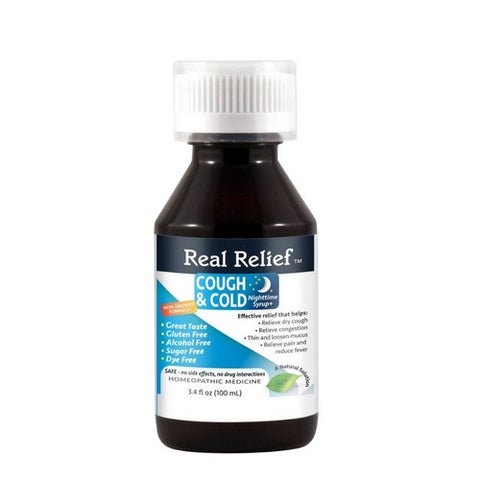 Homeolab, Real Relief Cough And Cold Nighttime, 3.4 Oz