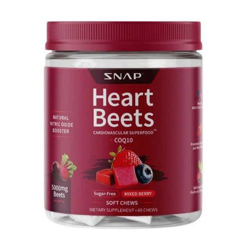 Snap Supplements, Heart Beets Chews Mixed Berry, 60 Count