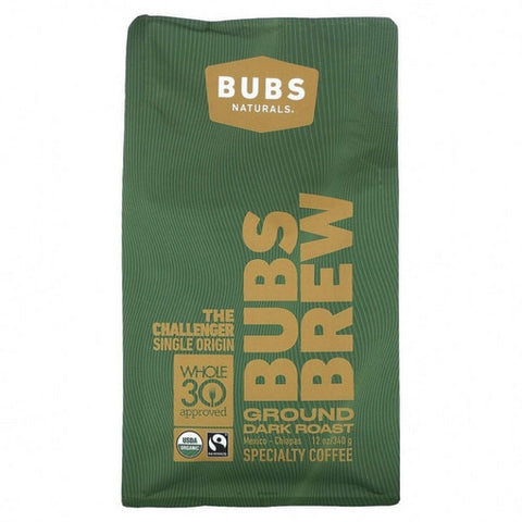 Bubs Naturals, Challenger Coffee Dark Roast Ground, 12 Oz