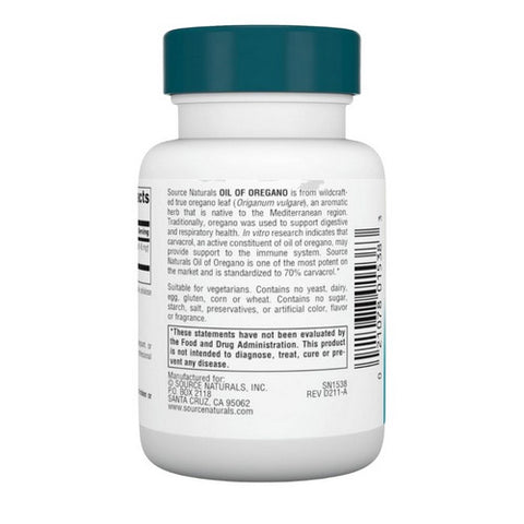 Source Naturals, Wellness Oil of Oregano, 30 Caps