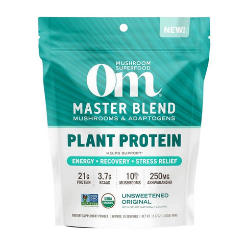 Om Mushrooms, Master Blend Unsweetened Protein, 484 Grams