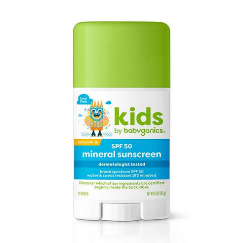 Babyganics, Fragrance-Free Kids Sunscreen Stick SPF 50, 1.6 Oz Babyganics