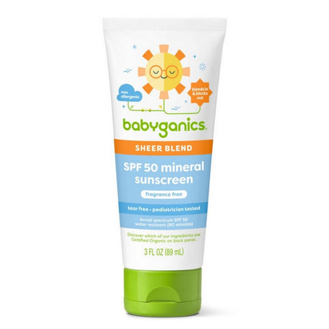 Babyganics, Fragrance-Free Baby Sheer Blend Sunscreen Lotion SPF 50, 3 Oz