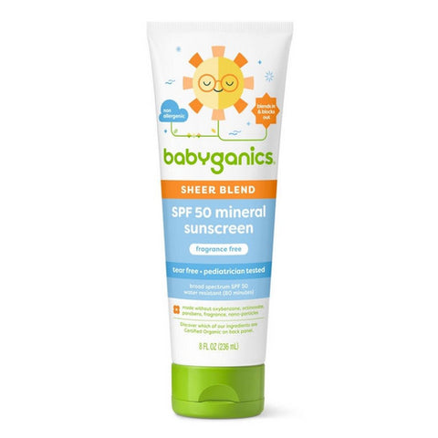 Babyganics, Fragrance-Free Baby Sheer Blend Sunscreen Lotion SPF 50, 8 Oz