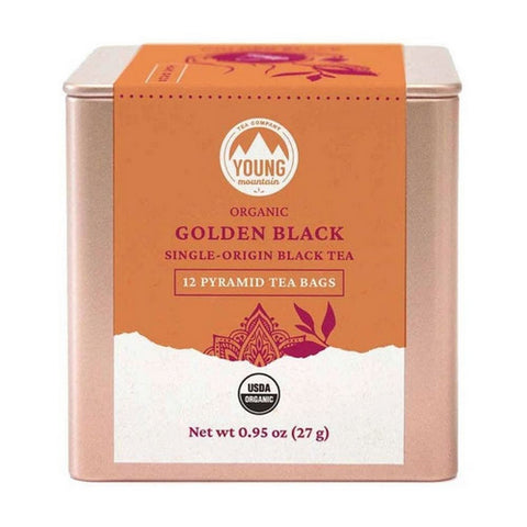 Young Mountain Tea, Organic Golden Black Tea, 12 Bags