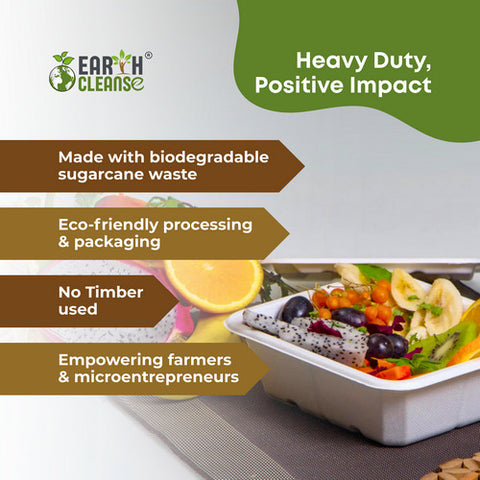 Earth Cleanse, Bagasse 4-Inch Square Bowls, Pack of 25 (6 Oz)