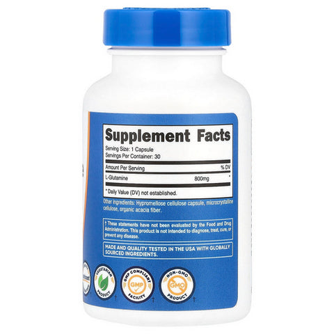 Nutricost, L-Glutamine Capsules, 800 Mg, 30 Count