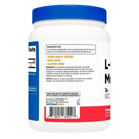 Nutricost, L-Citrulline Malate 2:1 Powder Strawberry Kiwi, 600 Grams