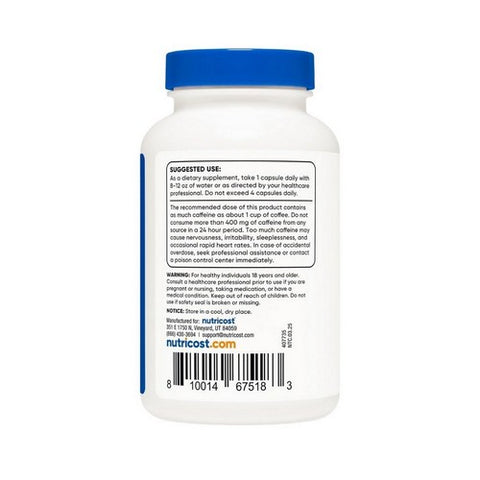 Nutricost, Caffeine Capsules, 100 Mg, 250 Count