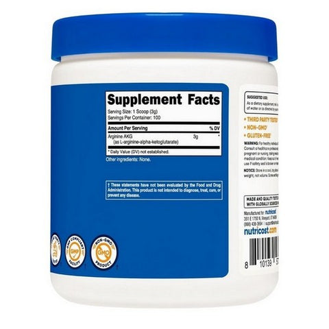 Nutricost, Arginine AKG Powder, 300 Grams