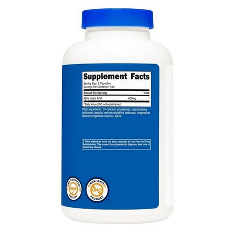 Nutricost, Alpha Lipoic Acid Capsules, 600 Mg, 240 Count