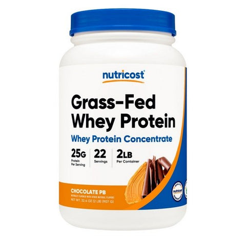 Nutricost, Grass-Fed Whey Protein Concentrate Powder Chocolate PB, 2 Lbs