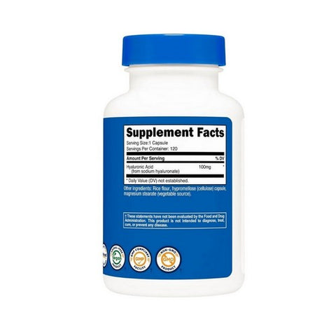 Nutricost, Hyaluronic Acid, 100 Mg, 120 Count
