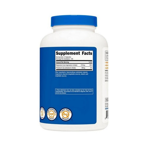 Nutricost, Potassium Magnesium Citrates Capsules, 99/210 Mg, 240 Count