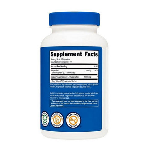 Nutricost, Magtein Magnesium L-Threonate, 2000 Mg, 120 Caps Nutricost