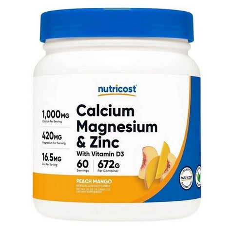 Nutricost, Calcium Magnesium Zinc D3 Powder Peach Mango, 60 Servings