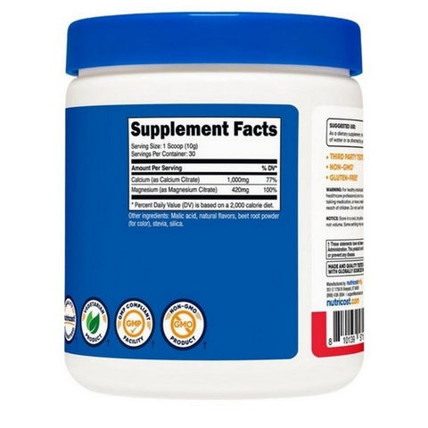 Nutricost, Calcium Citrate Magnesium Citrate Powder Fruit Punch, 1000 Mg/420 Mg, 30 Serving
