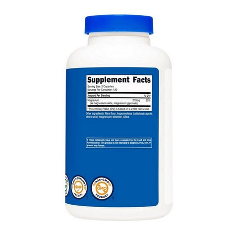 Nutricost, Magnesium+ Regular-Strength Capsules, 210 Mg, 240 Count