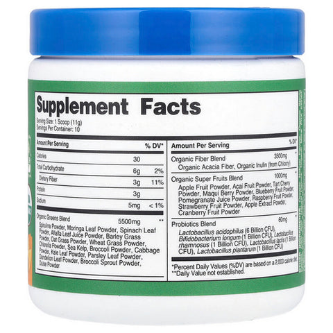 Nutricost, Organic Super Greens Powder Orange Sunrise, 10 Servings