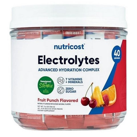 Nutricost, Electrolytes Hydration Complex Stickpacks Fruit Punch, 40 Sticks