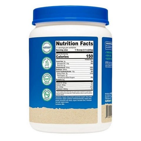 Nutricost, Organic Whey Protein Powder Double Chocolate, 1 Lb