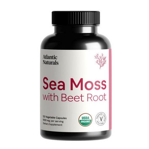 Atlantic Naturals, Organic Sea Moss with Beet Root, 120 Capsules