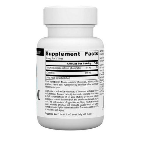 Source Naturals, L-Carnosine, 500 MG, 30 Tabs
