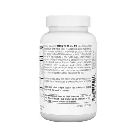 Source Naturals, Magnesium Malate, 100 Caps