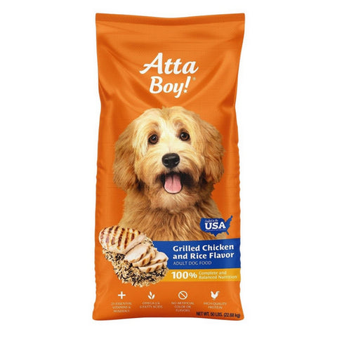 Grilled Chicken And Rice Flavor Dry Adult Dog Food Bag 50 Lbs by Atta Boy!