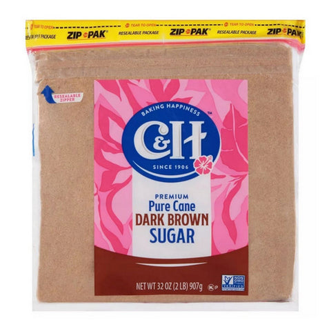 Pure Cane Granulated Dark Brown Sugar 2 Lbs (Case Of 16) by C & H