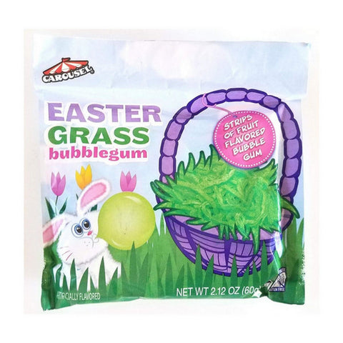 Easter Grass Fruit Flavored Bubble Gum Candy 2.12 Oz (Case Of 48) by Carousel