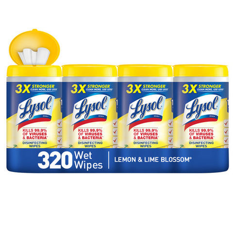 Lysol, Disinfecting Wipes Lemon And Lime Blossom, 320 Count (Case Of 3)
