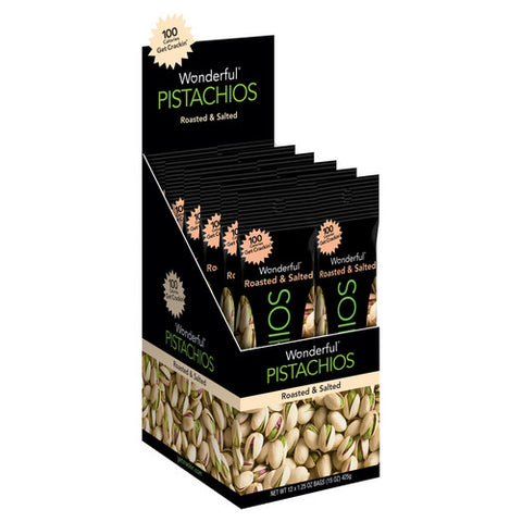 Wonderful Pistachios, Roasted And Salted Pistachios, 1.25 Oz (Case Of 12)