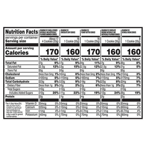 Grandmas, Cookies Variety Pack, 32 Count