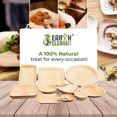 Earth Cleanse, Areca Palm Leaf Square Plates 10-Inch, Pack of 200