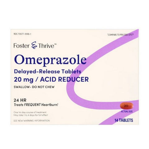 Foster And Thrive, Omeprazole Delayed Release, 20 Mg, 14 Capsules