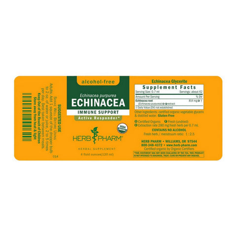 Herb Pharm, Echinacea Glycerite, 4 Oz