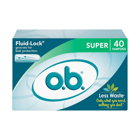 O.B., Fluid Lock Tampons Super, 40 Count