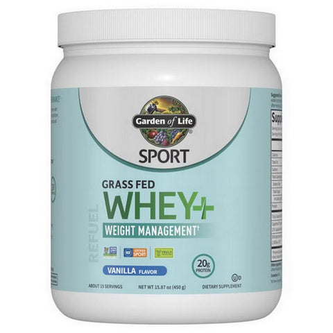 Garden of Life, Sport Grass Fed Whey Plus Weight Management Vanilla, 15.87 Oz