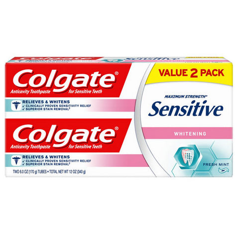 Colgate, Maximum Strength Whitening Anticavity Toothpaste Fresh Mint X, 12 Oz (Case Of 6)