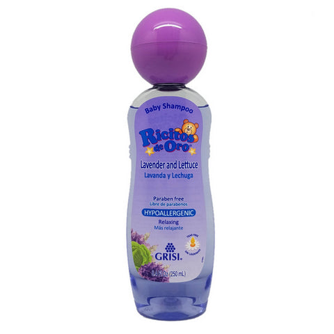 Grisi, Ricitos De Oro Lavender And Lettuce Baby Shampoo Natural And Hypoallergenic, 8.4 Oz