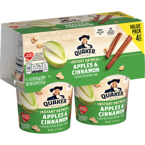Quaker, Instant Oatmeal Apples And Cinnamon, 6 Oz (Case Of 6)