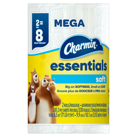 Charmin, Essentials Soft Toilet Paper Mega Roll, 71.8Sf (Case Of 12)
