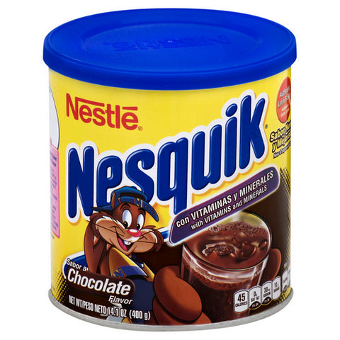 Nestle, Nesquik Chocolate Flavored Powder Drink Mix Canister, 14.1 Oz (Case Of 12)