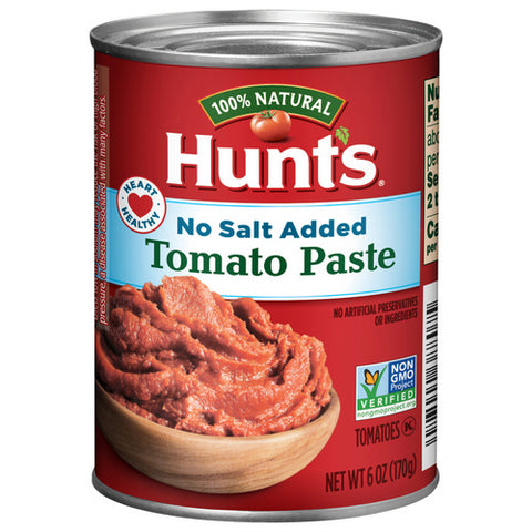 Hunts, Tomato Paste No Salt Added, 6 Oz (Case Of 12)