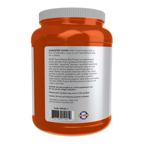Now Foods, Barley Rice Protein Powder Unflavored, 1.5 Lbs Now Foods