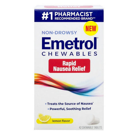 Nausea Relief Rapid Lemon Flavor Tablets 42 Count by Emetrol